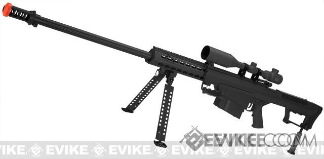 6mmProShop x Barrett M107A1 Gen2 Long Range Airsoft AEG Sniper Rifle (Color: Black / 29