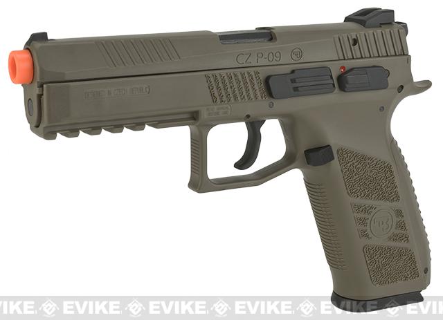 ASG x CZ P-09 Sportsline Airsoft GBB Gas Blowback Pistol (Color: Dark Earth)