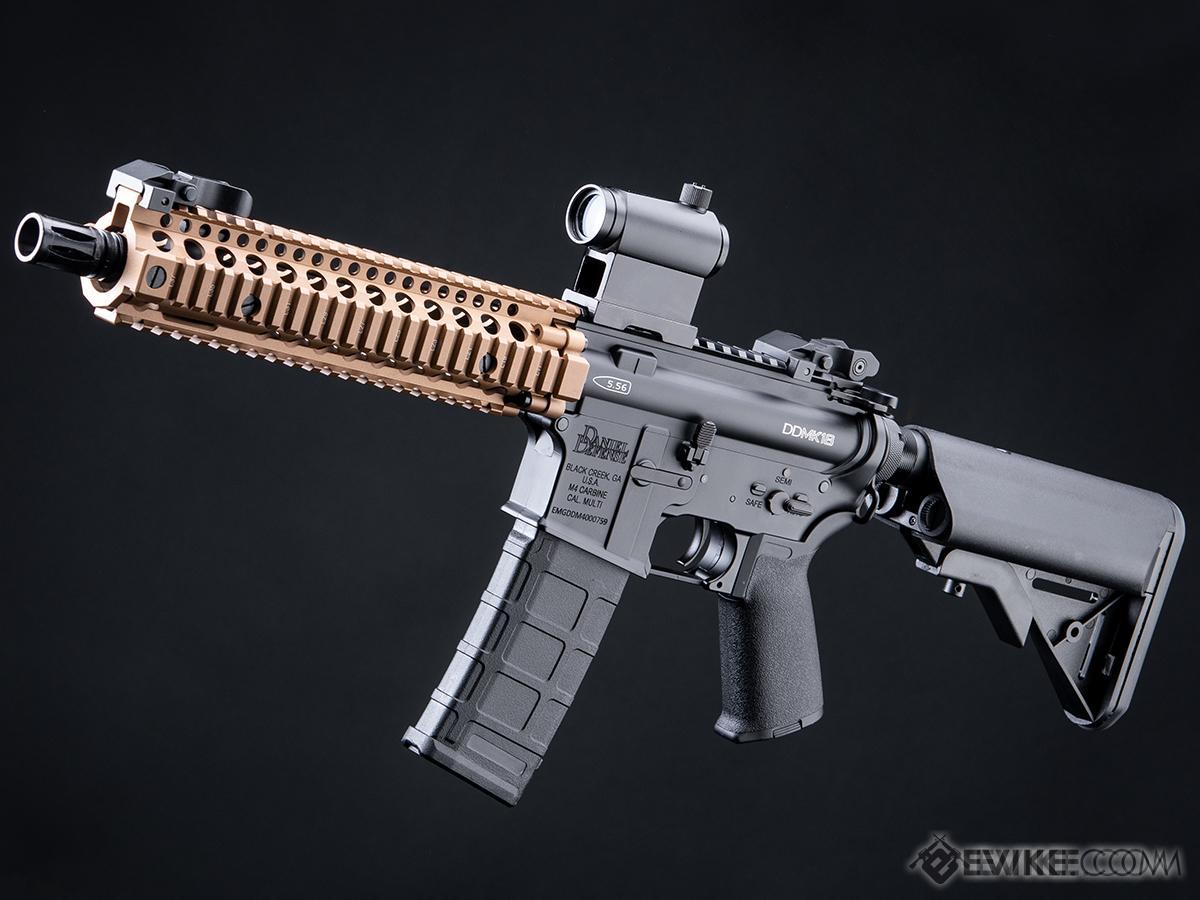 EMG x Daniel Defense DDMK18 Airsoft AEG Rifle w/ E-Shooter Kestrel ETU - CYMA (Color: Black - DE Hand Guard / 400 FPS / Gun Only)